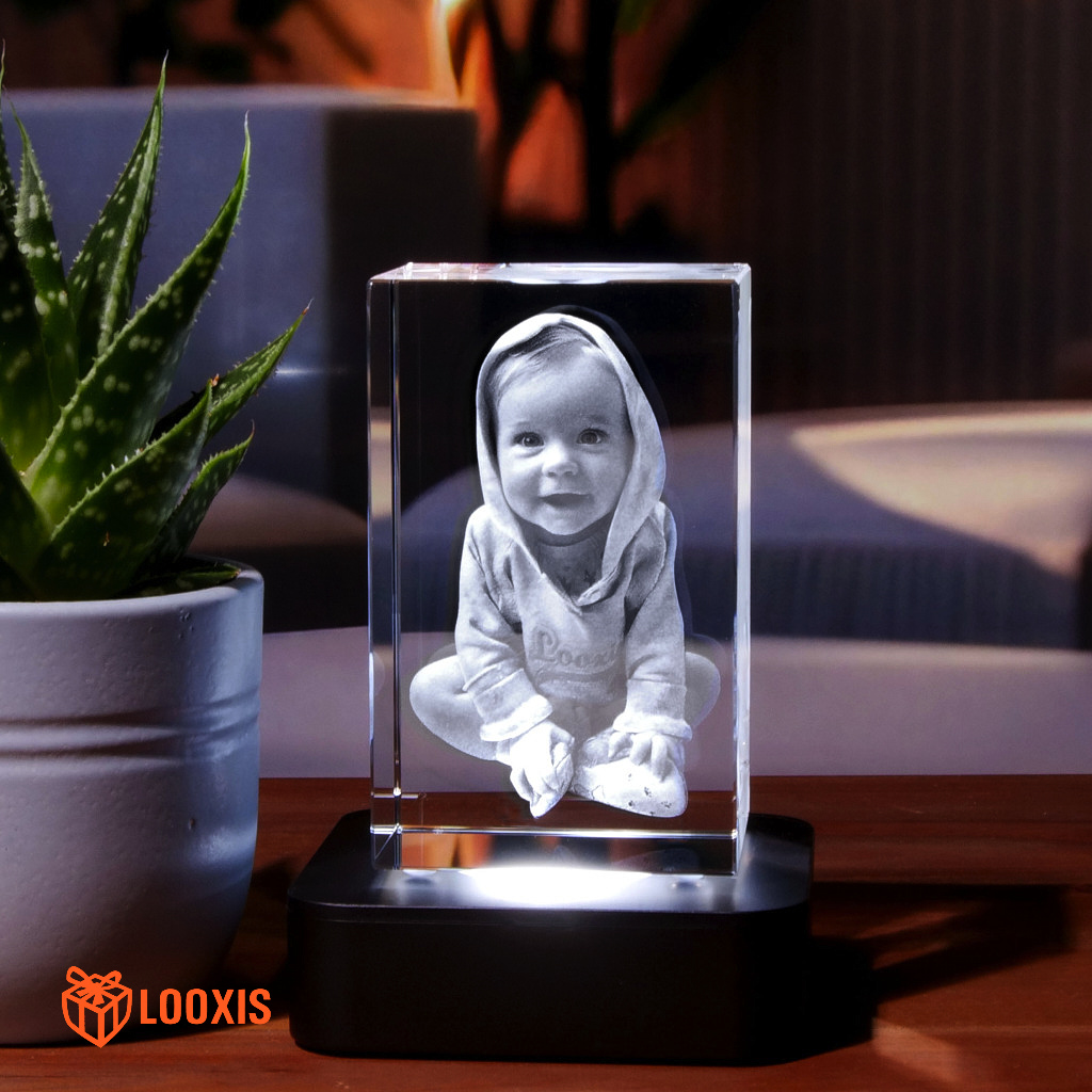 3D-Glasstein AURA SPARK XS, hochformatig
