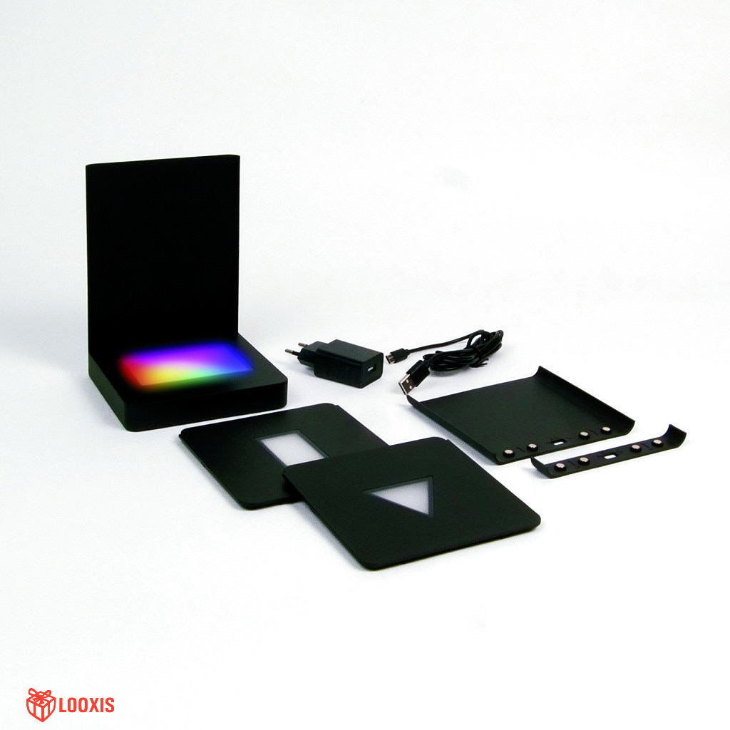 LED Leuchtsockel Paket mit Farbwechsel, Adapter & Rückwand, Größe L